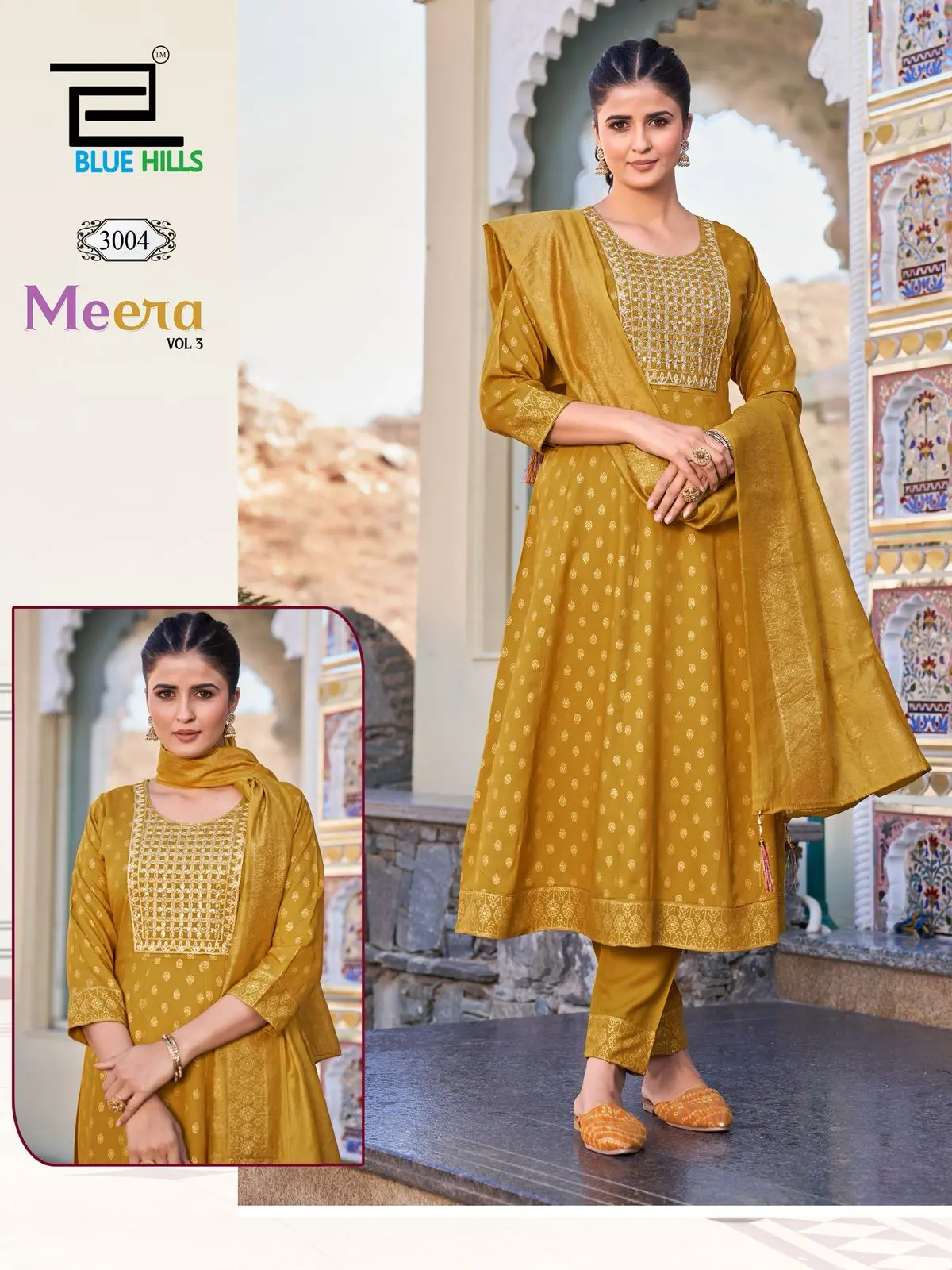 Blue Hills Meera Vol 3 Rayon Readymade Anarkali Suits Catalog — Wholesale Anarkali Kurti, Blue Hills wholesale from Surat - Gallery Image 5