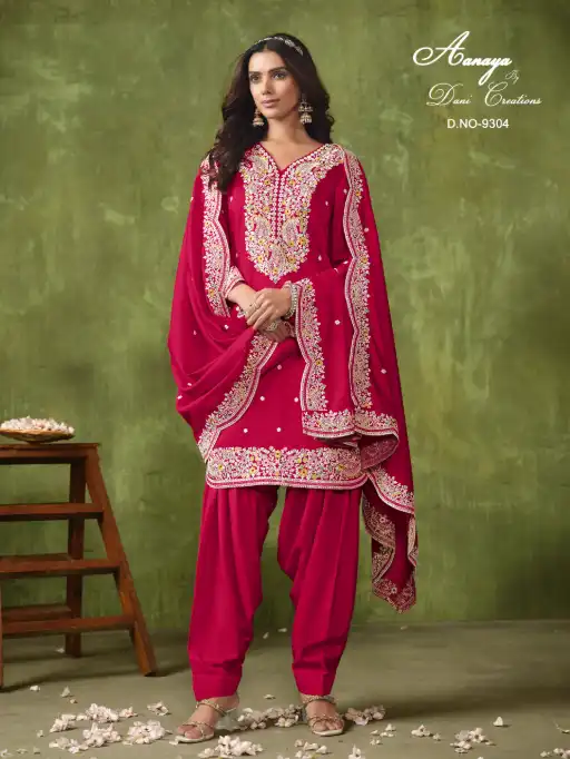 Dani Creation AANAYA 9300 Roman Silk Premium Salwar suit Collection — Wholesale Salwar Suits, Dani Ceration wholesale from Surat - Gallery Image 4