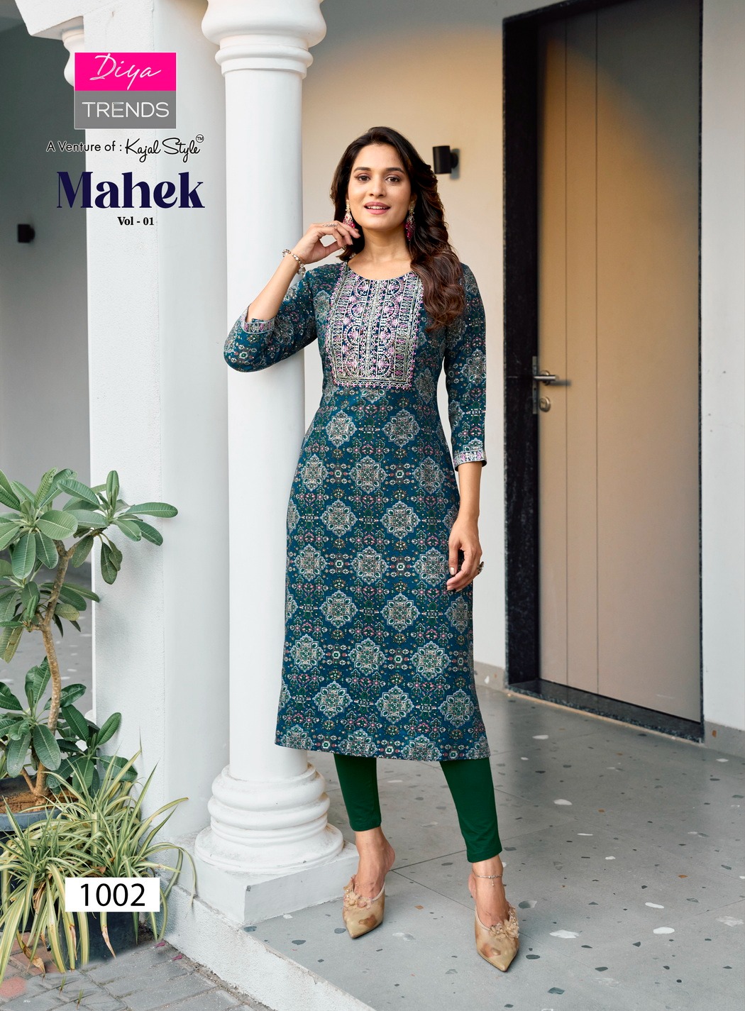 Diya Trends Mahek Vol.1 Heavy Rayon Embroidered Kurtis Catalog - Image 6