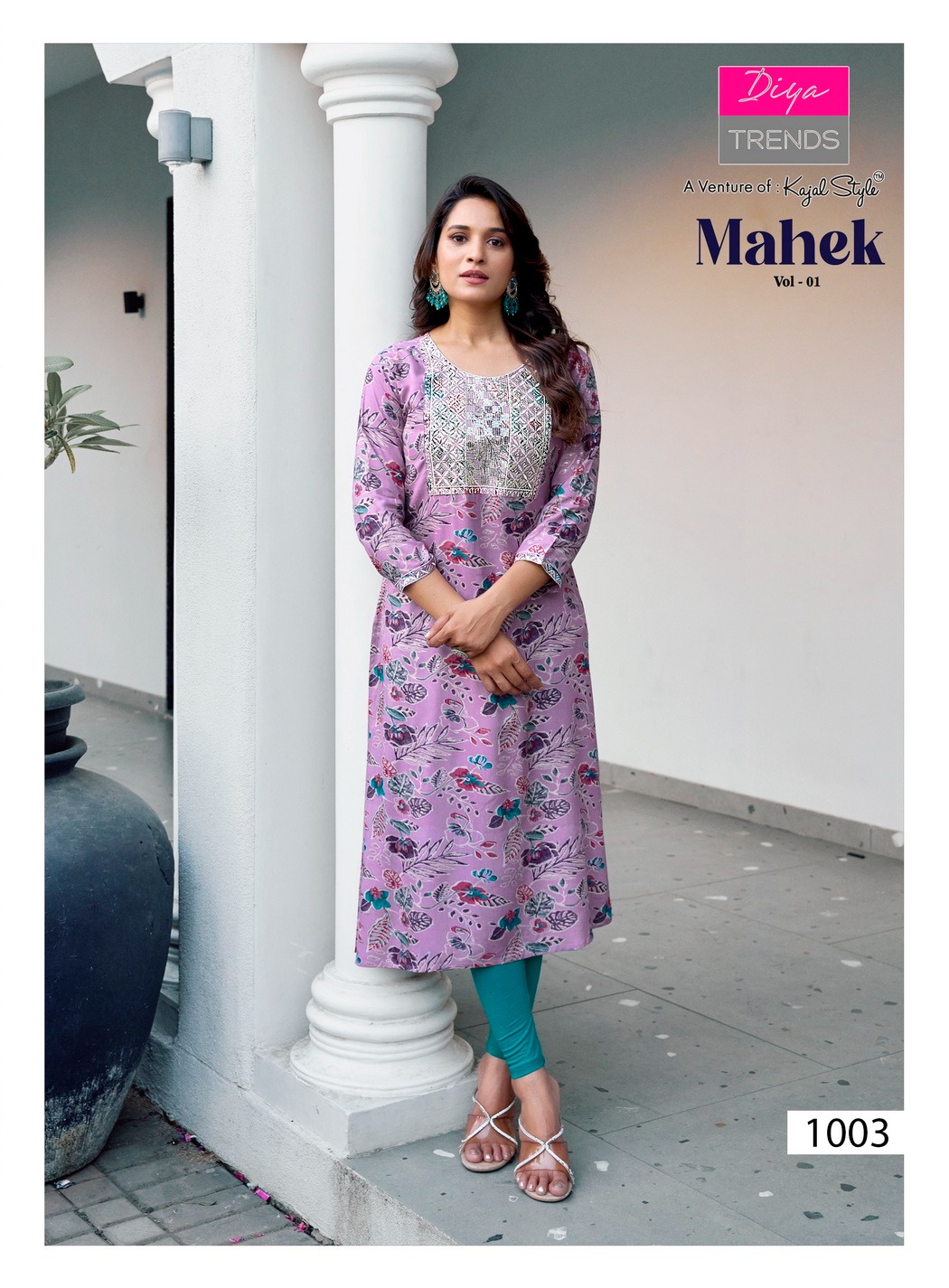Diya Trends Mahek Vol.1 Heavy Rayon Embroidered Kurtis Catalog - Image 8