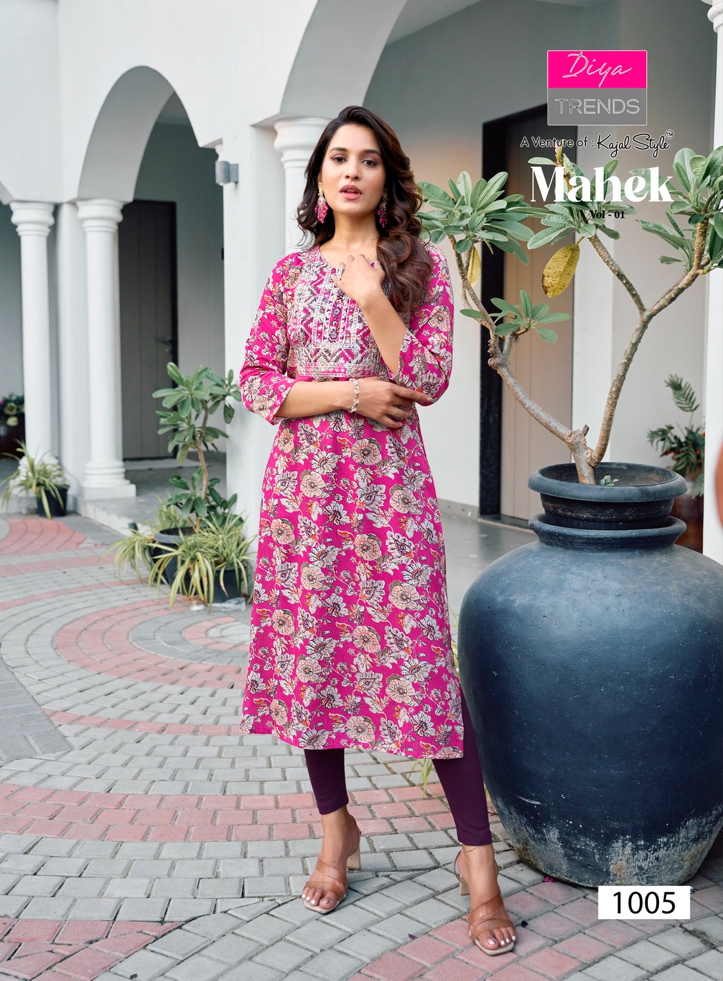 Diya Trends Mahek Vol.1 Heavy Rayon Embroidered Kurtis Catalog - Image 2