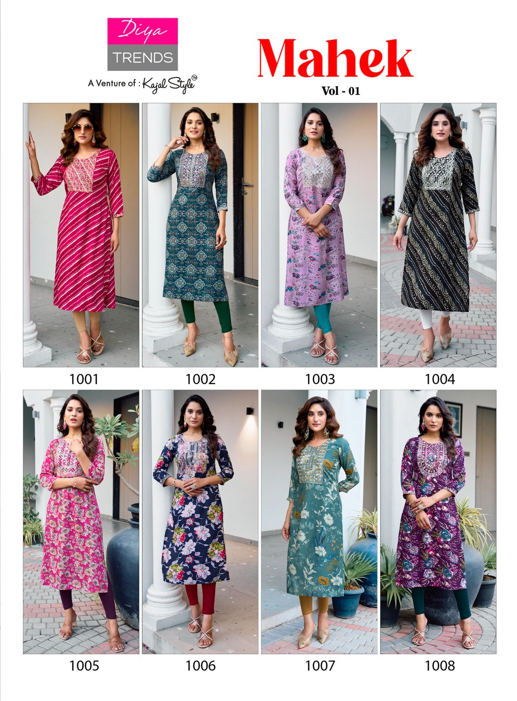 Diya Trends Mahek Vol.1 Heavy Rayon Embroidered Kurtis Catalog - Image 9