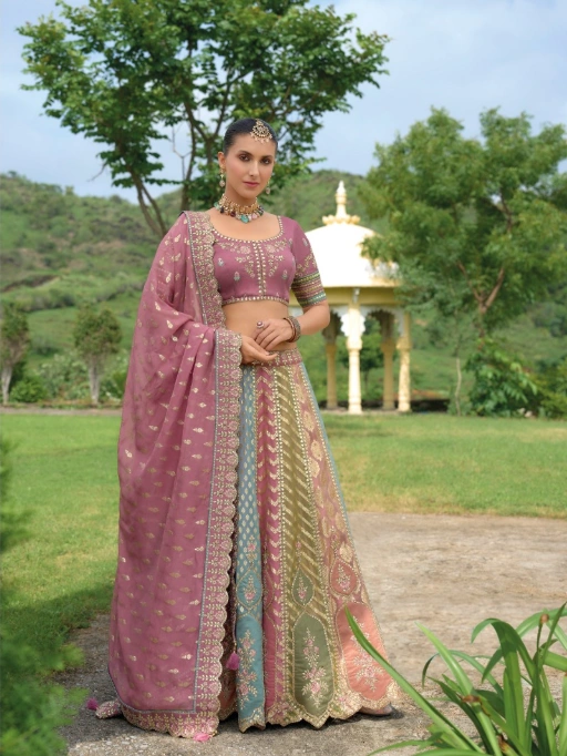 Dusty Mauve Multi Color Designer Traditional Wedding Silk Lehenga,Pastel Peach Yellow Multicolor Zari Tissue Embroidered Wedding Lehenga,bridal lehenga designs bridal lehenga style bridal lehenga in india bridal lehenga designs in india bridal lehenga in pakistan bridal lehenga in bangladesh bridal lehenga in lahore lehenga choli lehenga saree lehenga style lehenga choli designs lehenga saree designs lehenga style dress lehenga style dress designs lehenga style dress patterns