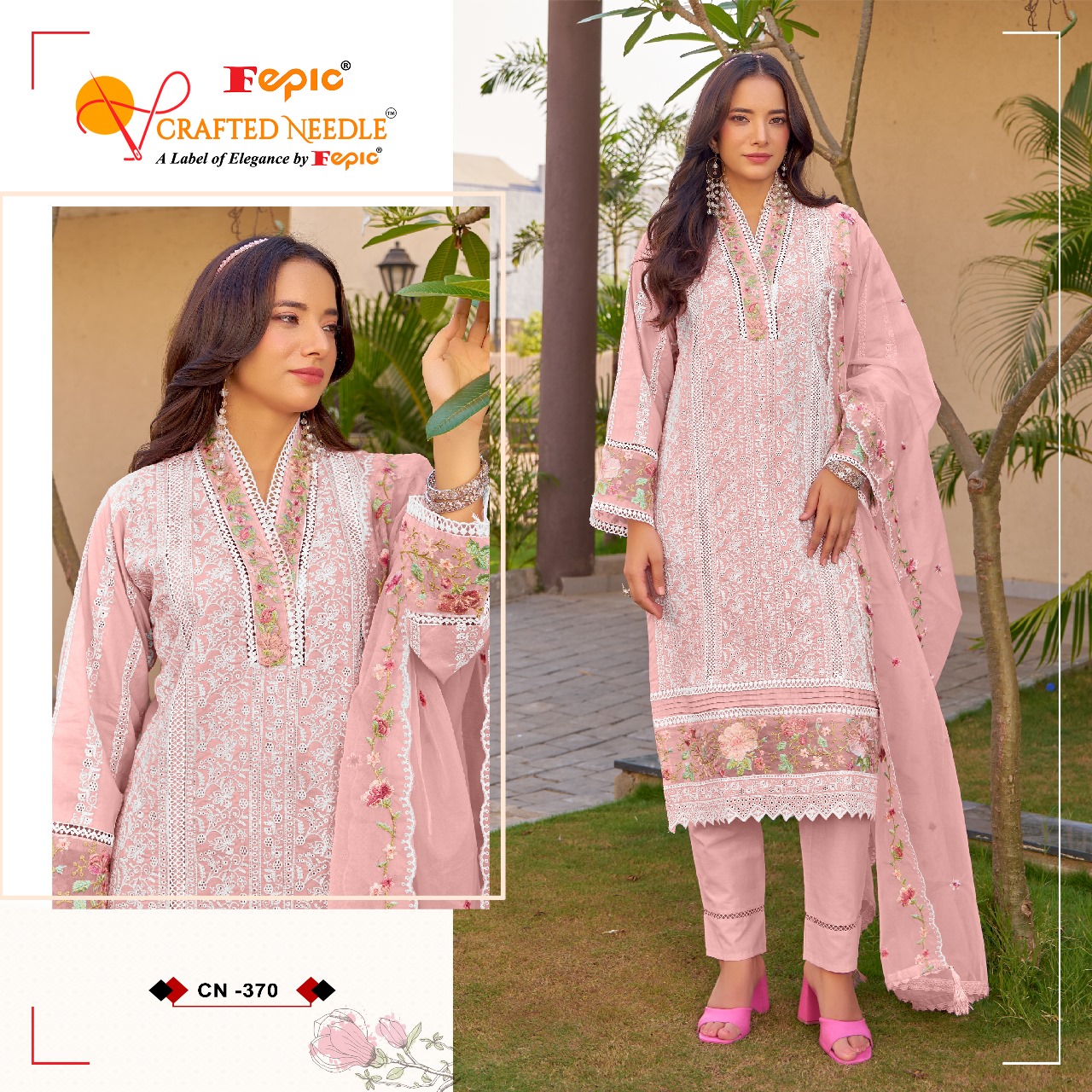 Fepic CN370 Cambric Cotton Embroidered Pakistani Suit Collection