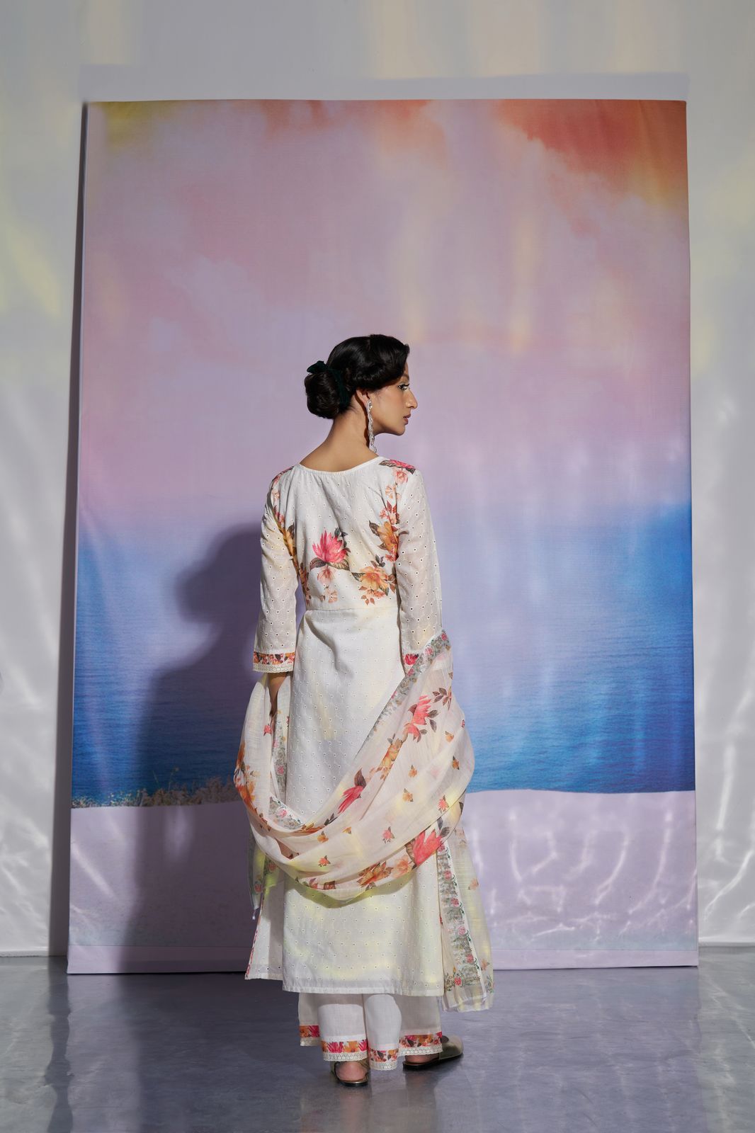 Four Rose Cotton Hakoba Schifly Digital Print Suit Handwork Wholesale Catalog - Image 5