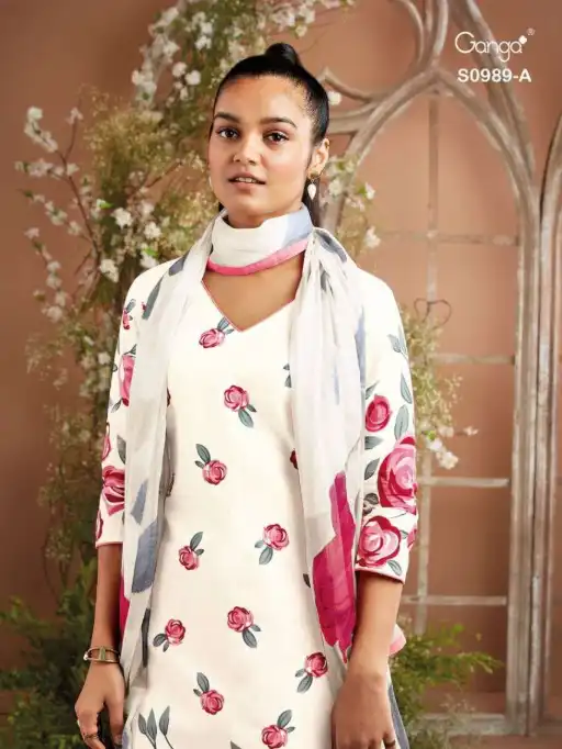 Ganga INNA 989 Premium Cotton Organdy Printed Salwar Suit Collection