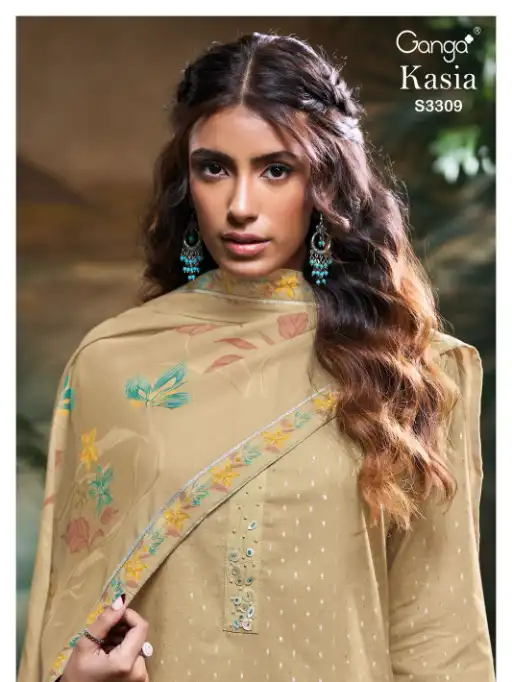 Ganga Kasia 3309 Premium Cotton Embroidery Salwar Suit Catalog