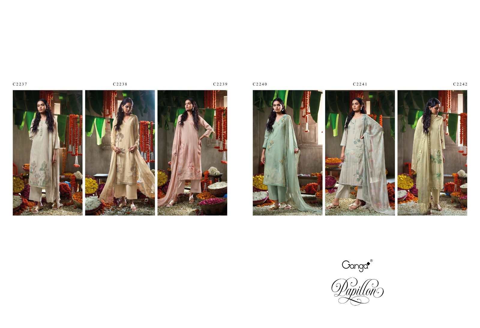 Ganga Papillon Cotton Linen with Chiffon Dupatta Salwar Suit Catalog - Image 9