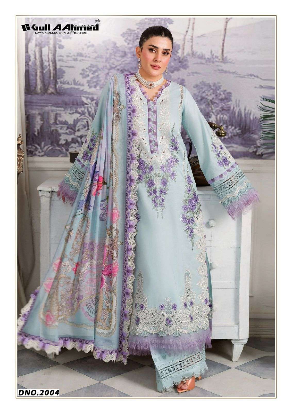 Gull Ahmed Azure Vol-02 Karachi Lawn Cotton Dress Material - Image 7