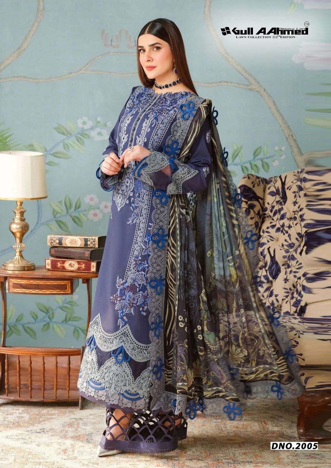 Gull Ahmed Azure Vol-02 Karachi Lawn Cotton Dress Material - Image 4