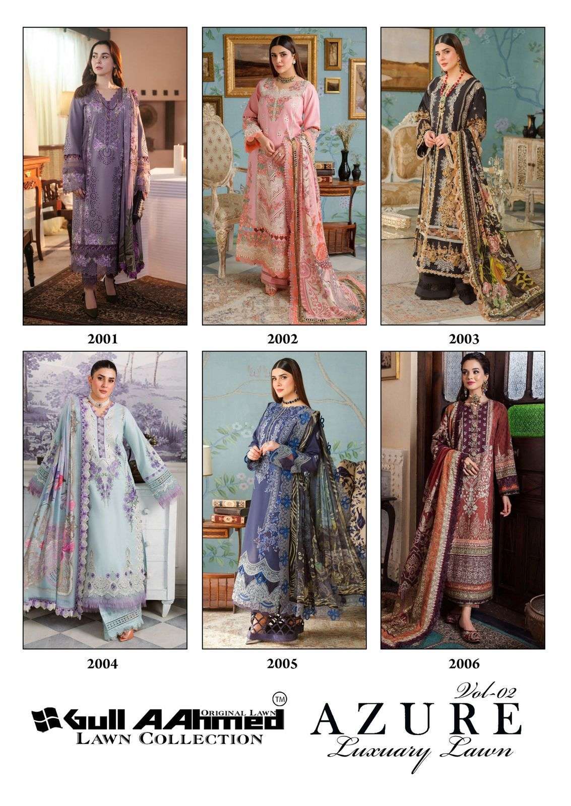 Gull Ahmed Azure Vol-02 Karachi Lawn Cotton Dress Material - Image 8