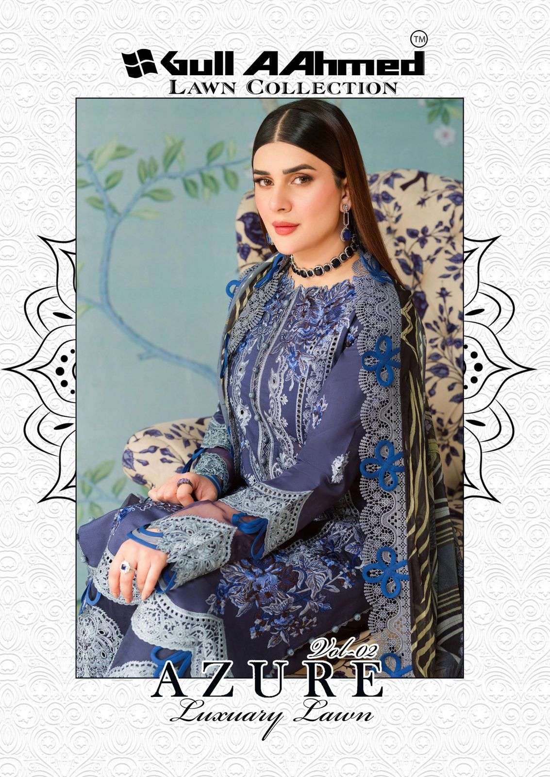 Gull Ahmed Azure Vol-02 Karachi Lawn Cotton Dress Material