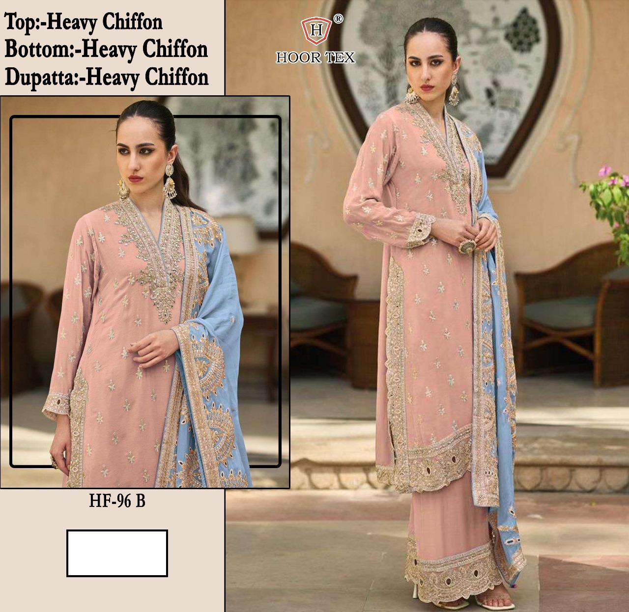 Hoor Tax HF-96 AB Heavy Chiffon Readymade Pakistani Suit Collection