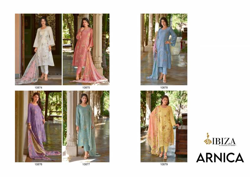 Ibiza Arnica Bemberg Maslin Embroidered Salwar Kameez Full Wholesale Catalog - Image 7