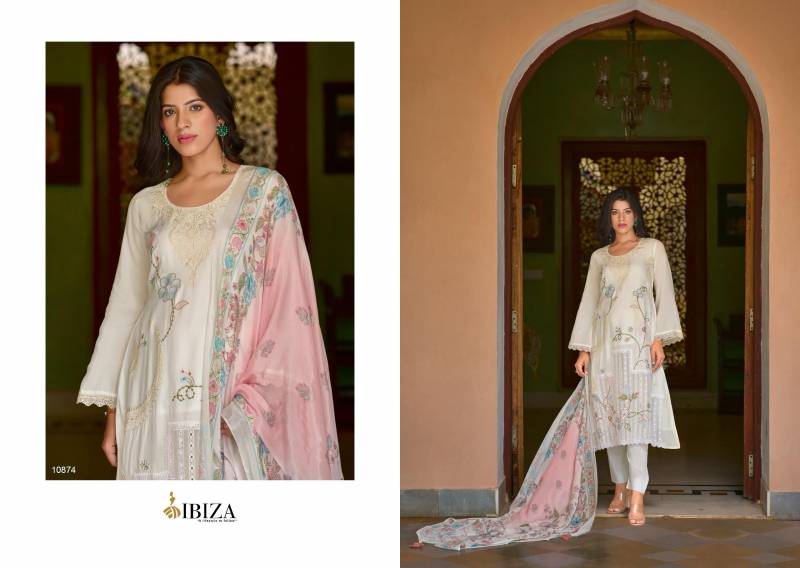 Ibiza Arnica Bemberg Maslin Embroidered Salwar Kameez Full Wholesale Catalog - Image 5