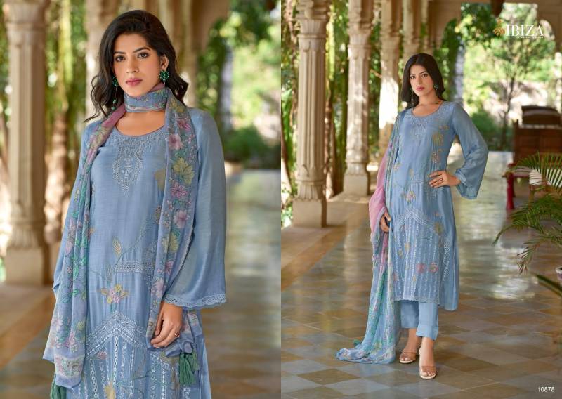 Ibiza Arnica Bemberg Maslin Embroidered Salwar Kameez Full Wholesale Catalog - Image 2
