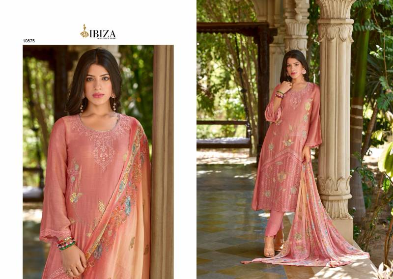 Ibiza Arnica Bemberg Maslin Embroidered Salwar Kameez Full Wholesale Catalog - Image 3