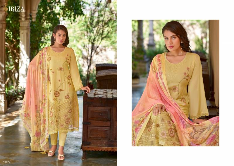 Ibiza Arnica Bemberg Maslin Embroidered Salwar Kameez Full Wholesale Catalog - Image 4
