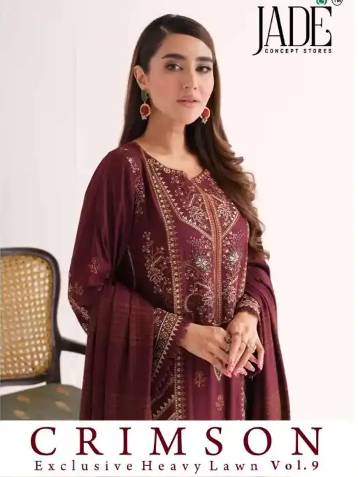 Jade Concept Pure Catalog 6 Designs Lawn Cotton Salwar Suit Wholesale Colletion