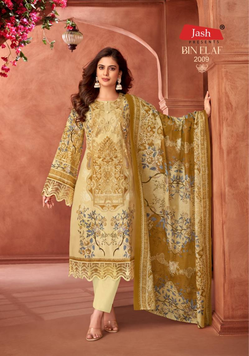 Jash Bin Elaf Vol 2 Lawn Cotton Salwar Suit Wholesale Catalog - Image 4
