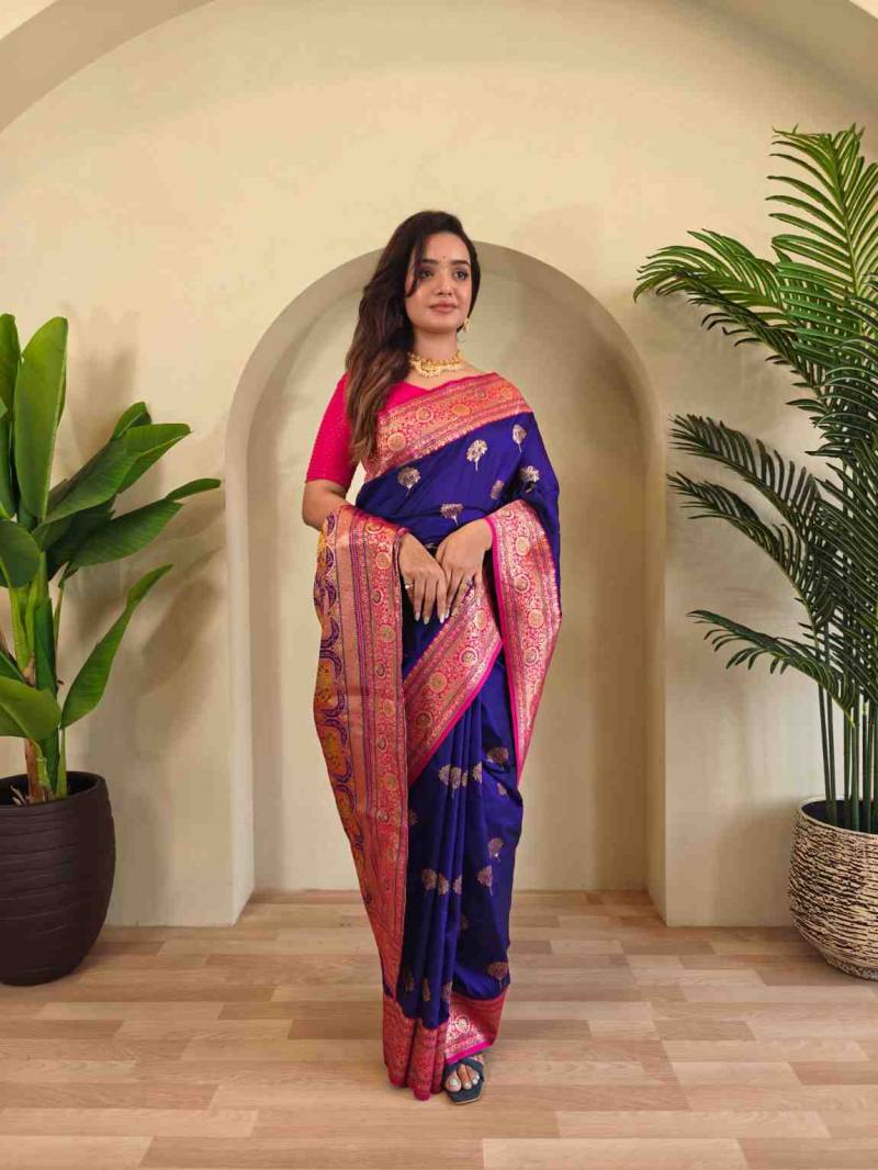 KC 3087 Banarasi Silk Fancy Saree Wholesale Collection - Image 6