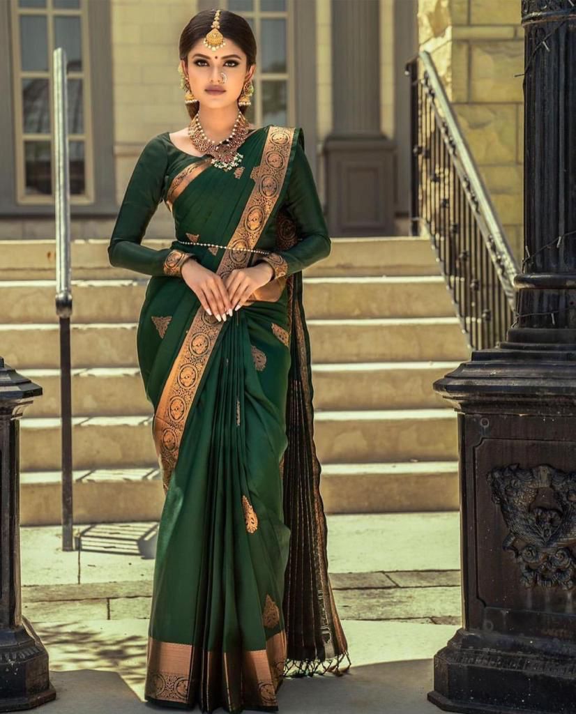 KP-R 129 Soft Lichi Silk Wholesale Sarees Collection