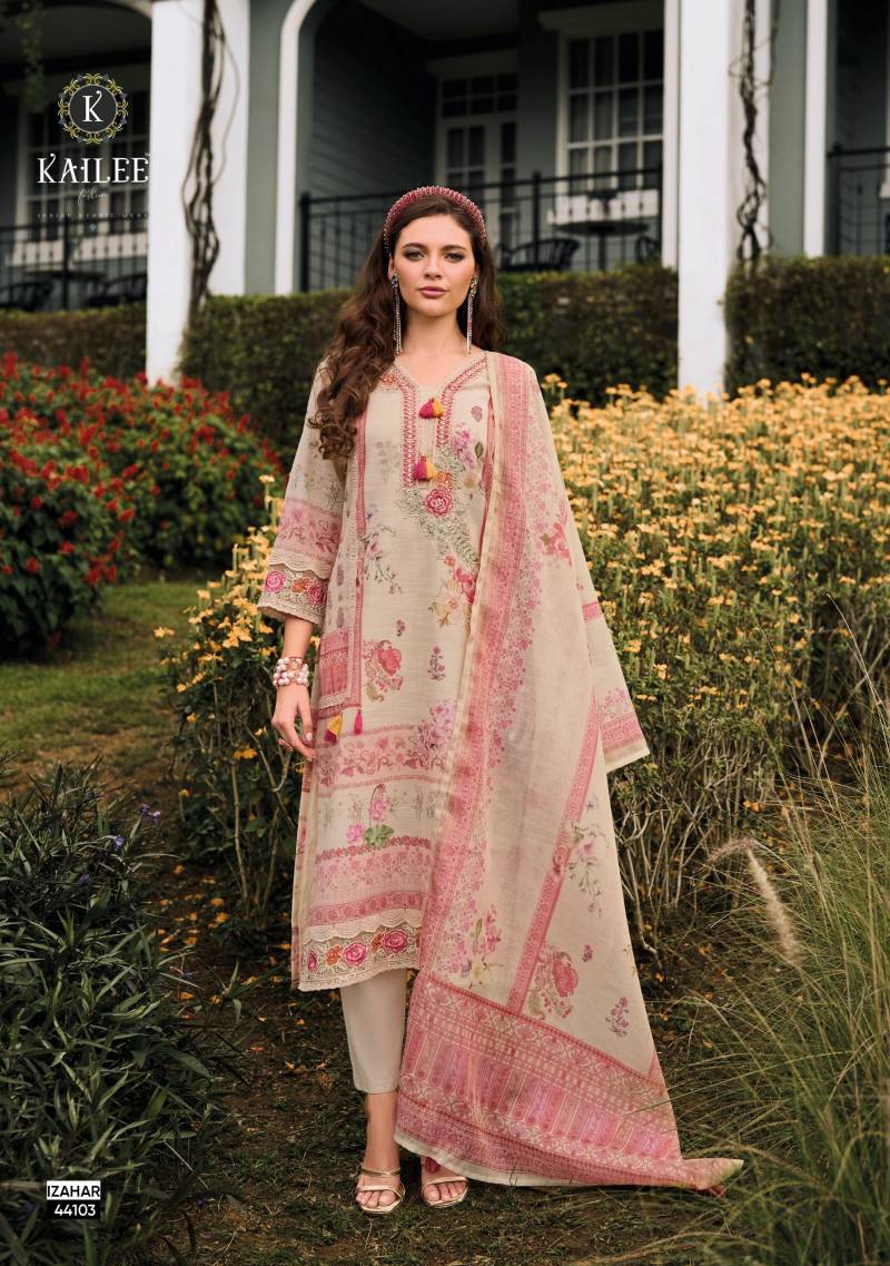 Kailee Izahar Vol 4 Premium Designer Linen Salwar Suit Wholesale Catalog - Image 2