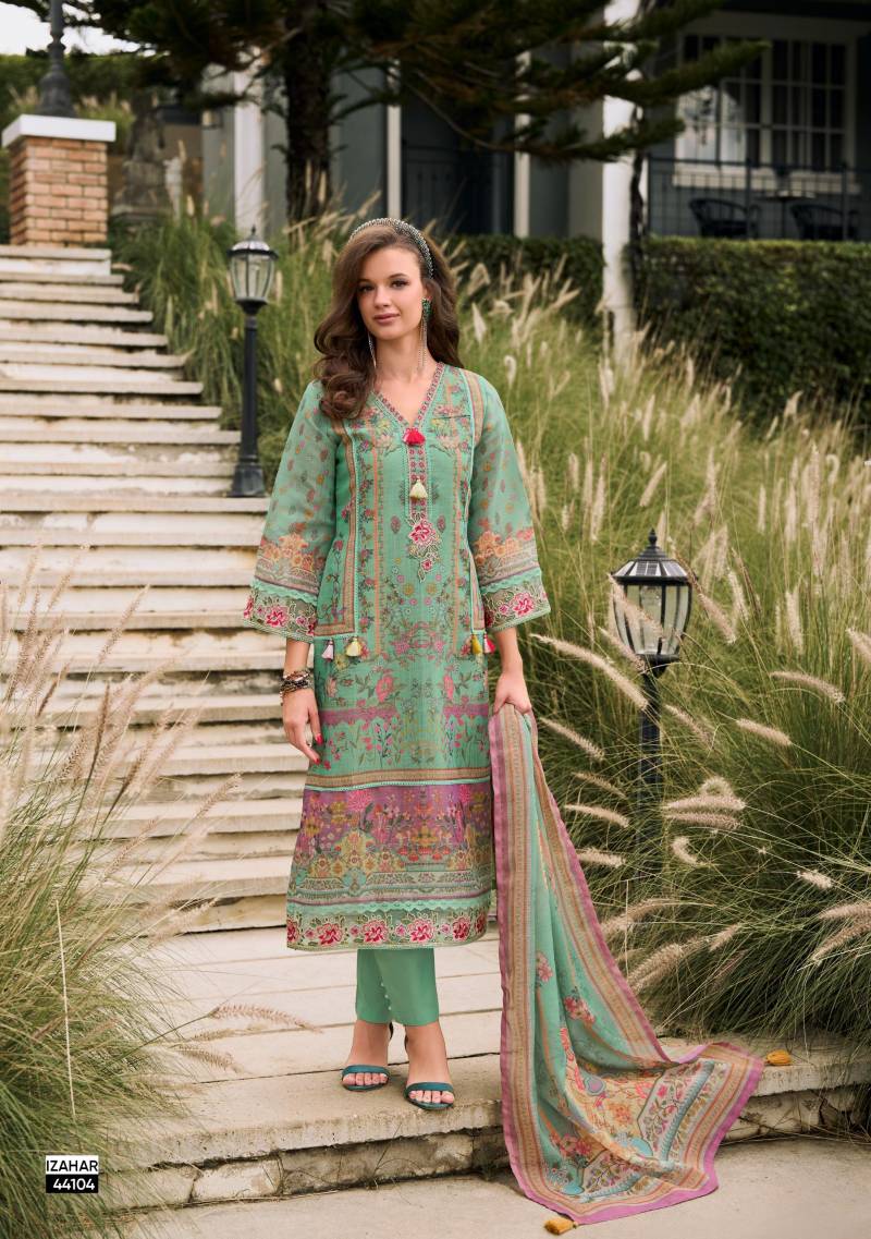 Kailee Izahar Vol 4 Premium Designer Linen Salwar Suit Wholesale Catalog - Image 3