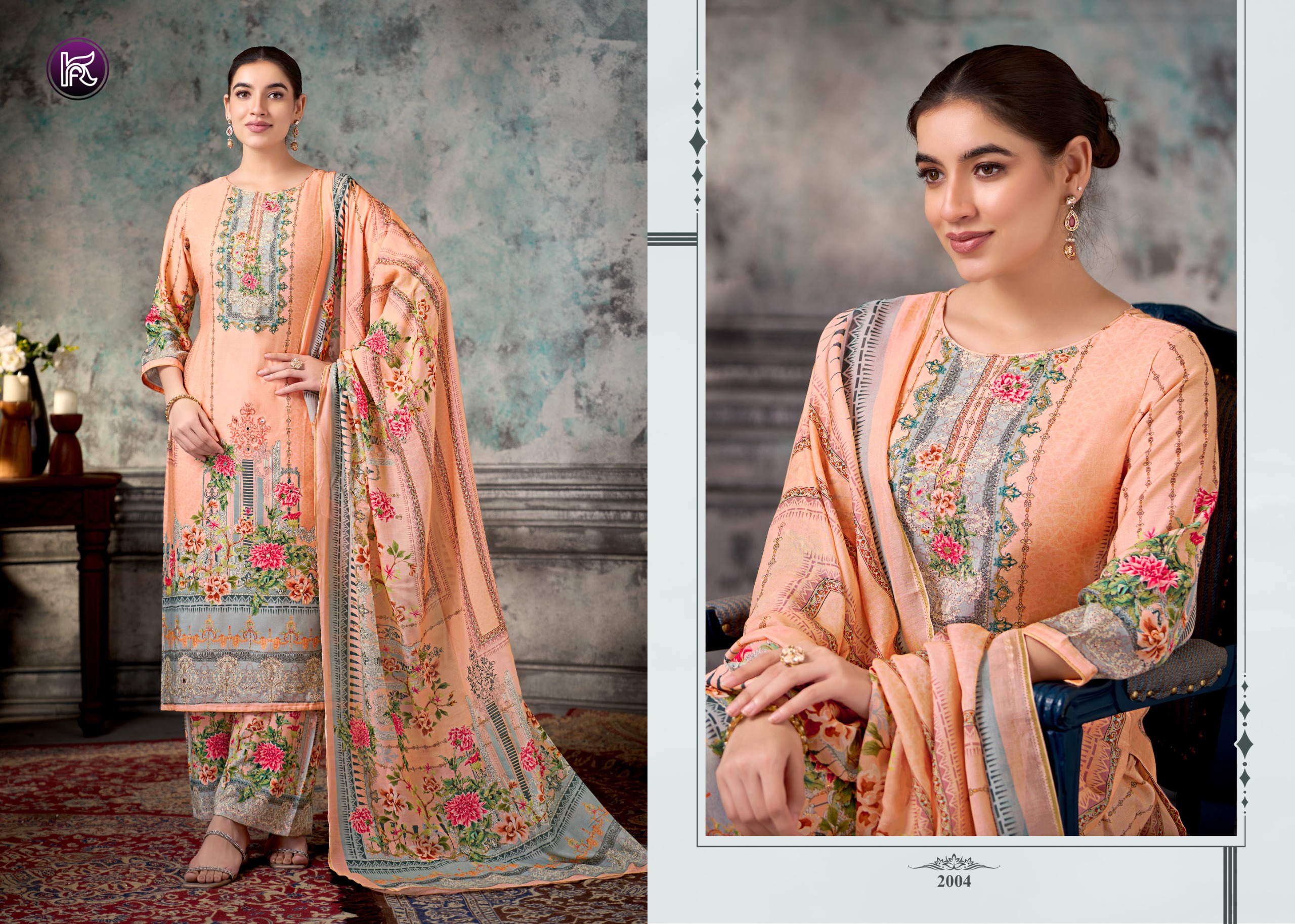 Kala Fashion Malika 2 Muslin Digital Print Suit Set Bottom With Dupatta Wholesale Collection - Image 7