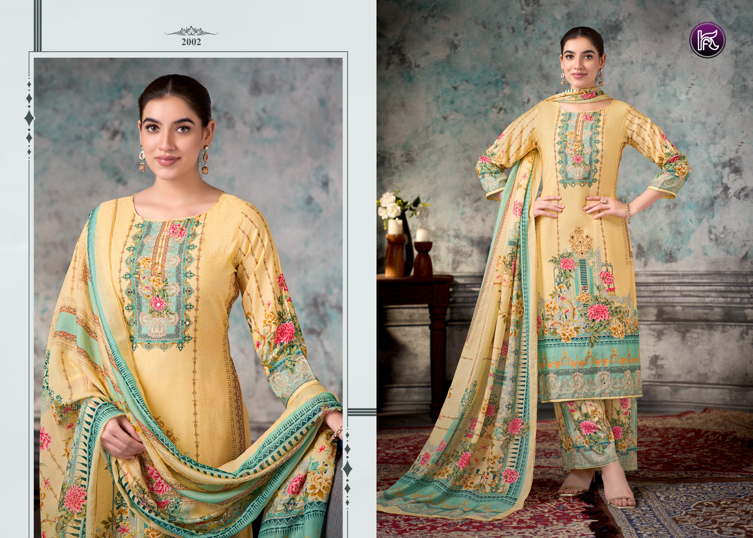 Kala Fashion Malika 2 Muslin Digital Print Suit Set Bottom With Dupatta Wholesale Collection - Image 3