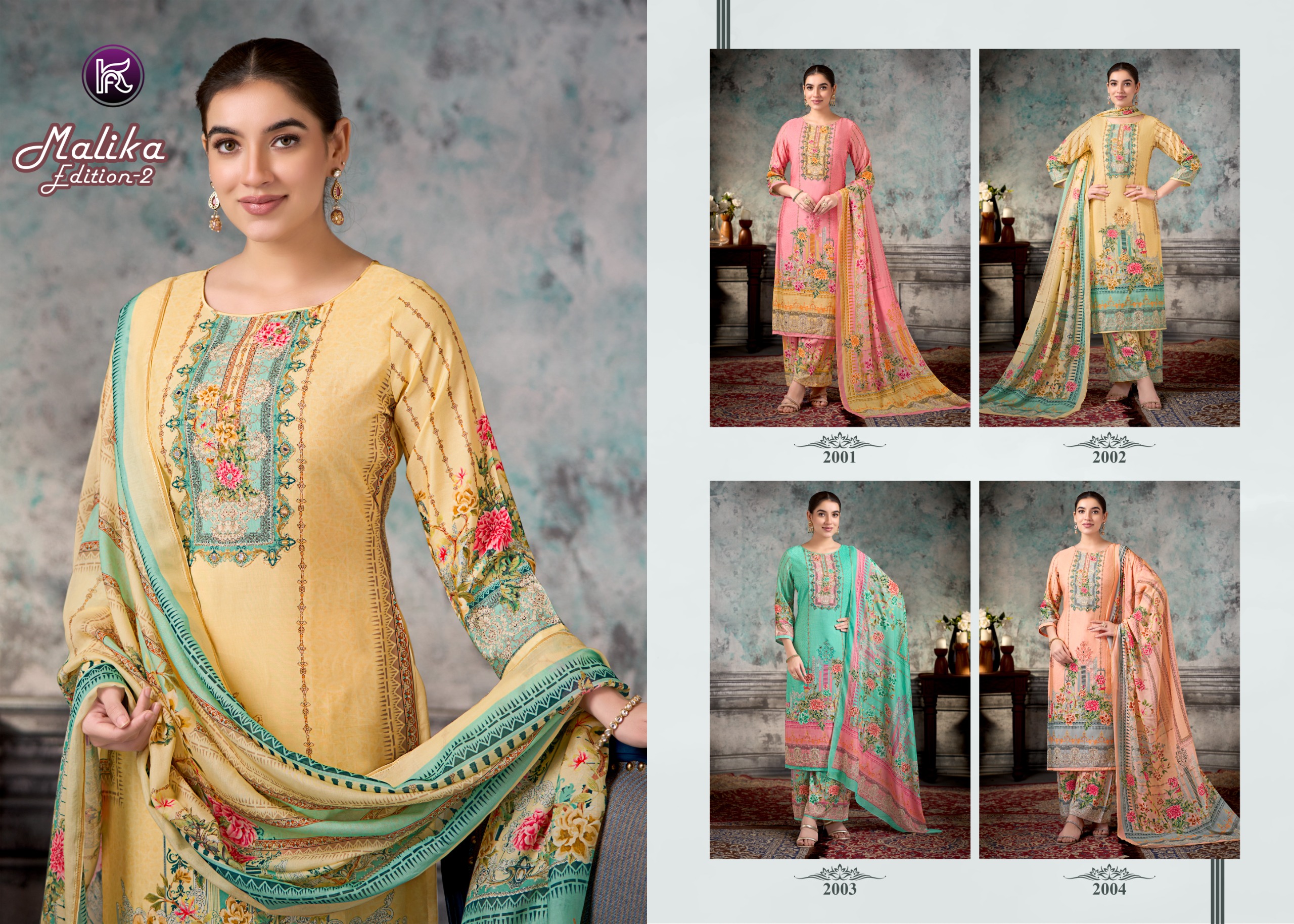 Kala Fashion Malika 2 Muslin Digital Print Suit Set Bottom With Dupatta Wholesale Collection - Image 8
