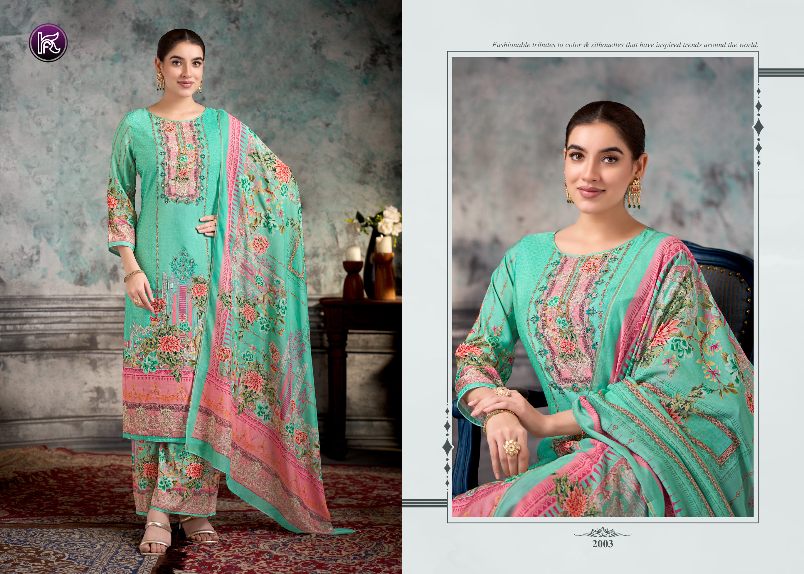 Kala Fashion Malika 2 Muslin Digital Print Suit Set Bottom With Dupatta Wholesale Collection - Image 4