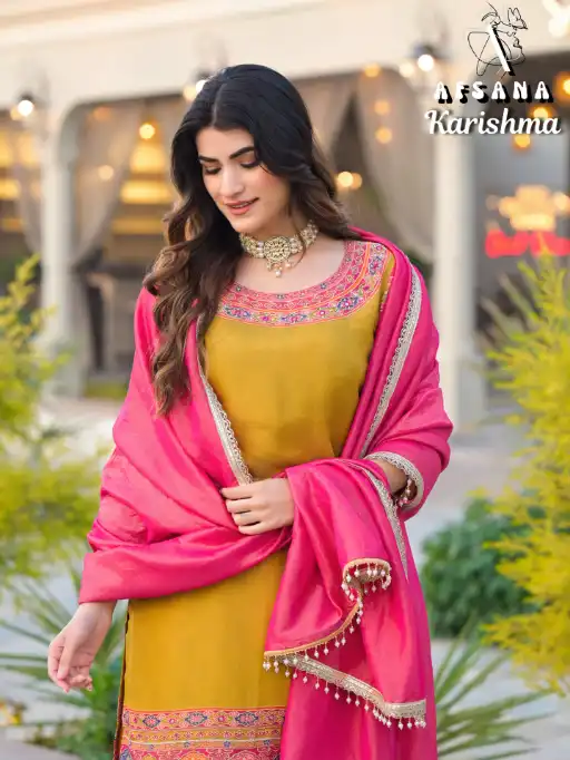 Karishma Afsana Viscose Pakistani Readymade Suits Collection - Image 6