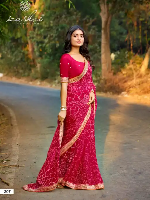 Kashvi Chuneri Vol 02 Mono Designer Georgette Fancy Sarees Catalog