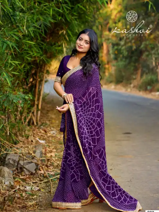 Kashvi Chuneri Vol 02 Mono Designer Georgette Fancy Sarees Catalog - Image 8
