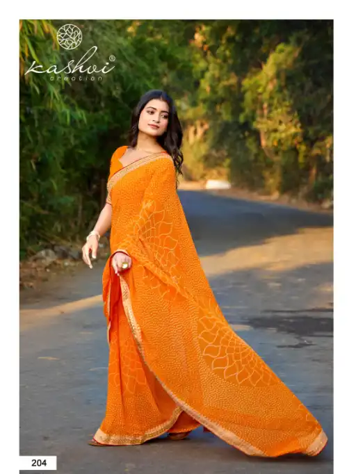 Kashvi Chuneri Vol 02 Mono Designer Georgette Fancy Sarees Catalog - Image 9