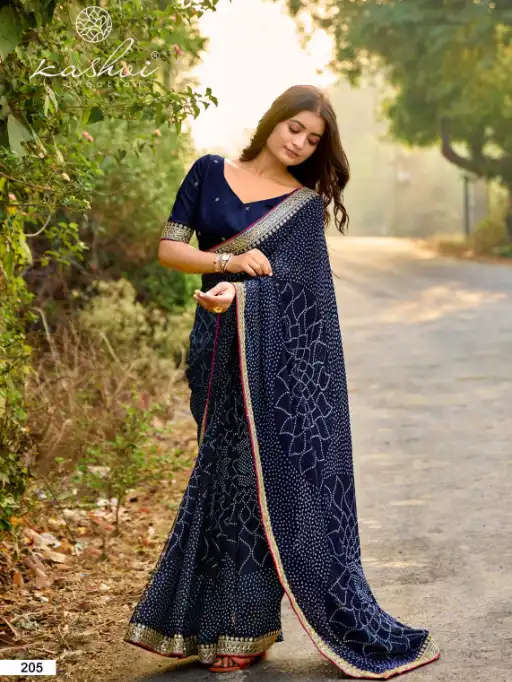 Kashvi Chuneri Vol 02 Mono Designer Georgette Fancy Sarees Catalog - Image 11