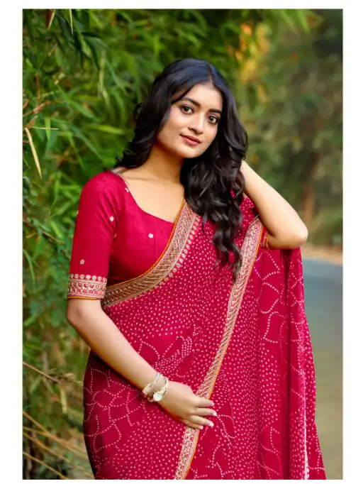 Kashvi Chuneri Vol 02 Mono Designer Georgette Fancy Sarees Catalog - Image 4