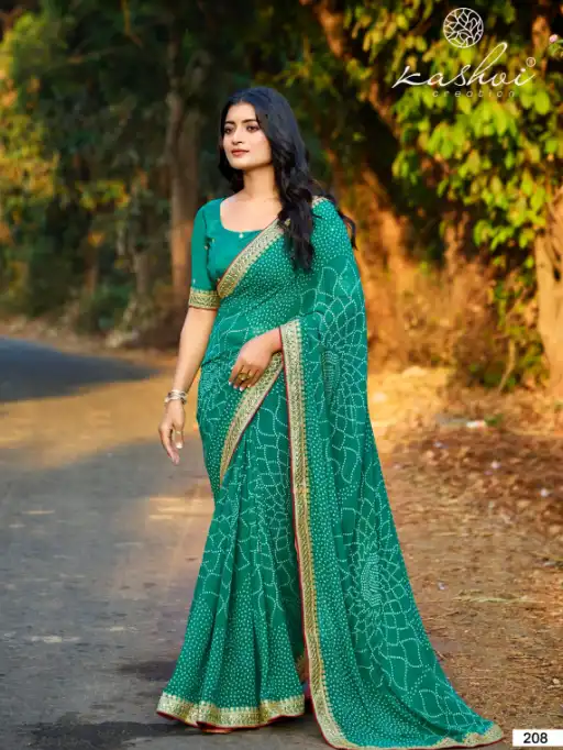 Kashvi Chuneri Vol 02 Mono Designer Georgette Fancy Sarees Catalog - Image 16