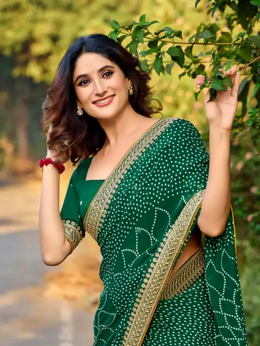 Kashvi Chuneri Vol 02 Mono Designer Georgette Fancy Sarees Catalog - Image 5