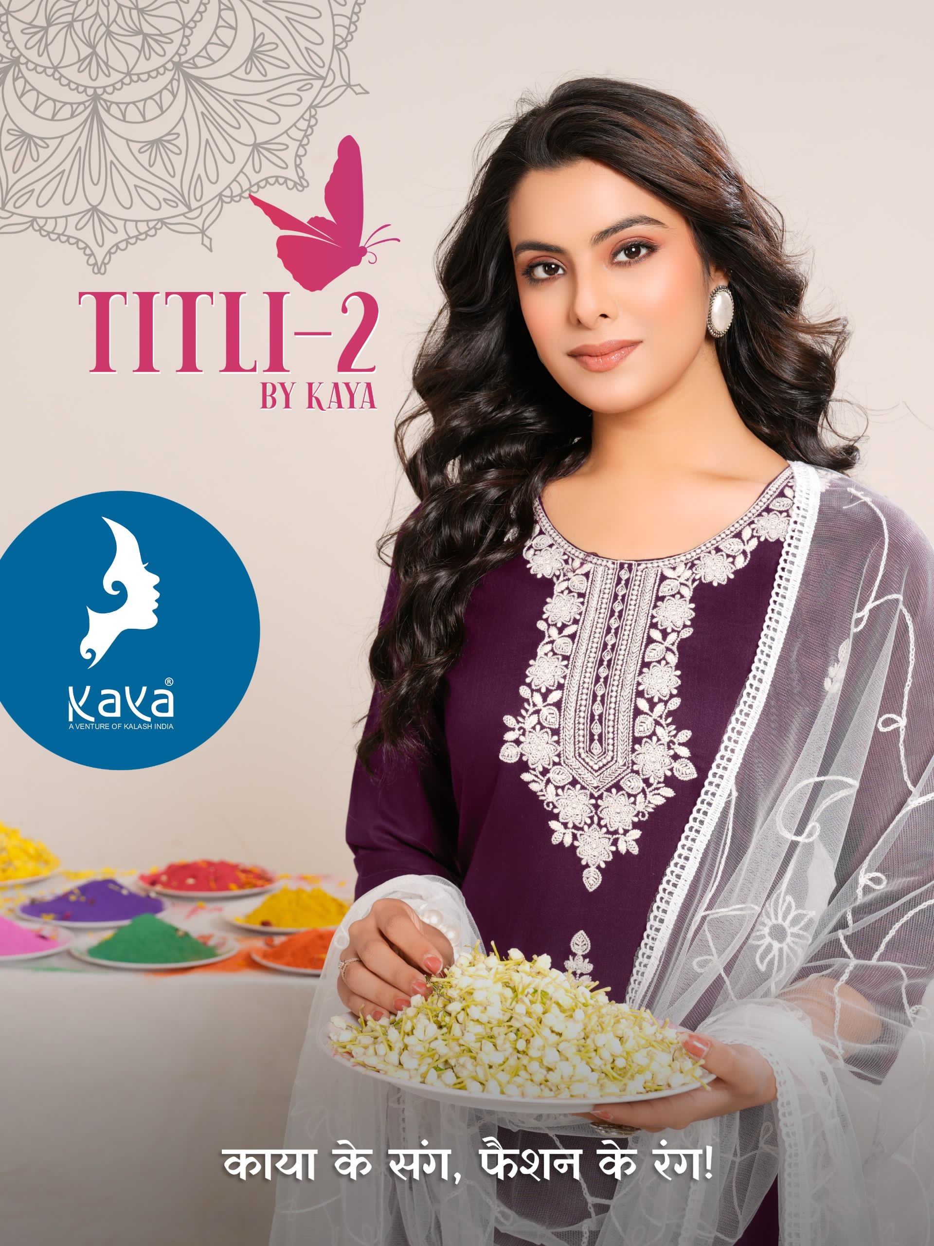 Kaya Kurti Titli-2 3 Piece Rayon Slub Kurti Wholesale Collection