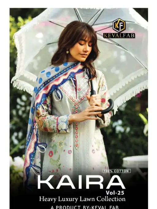 Keval Fab Kaira Vol 25 Lawn Cotton Karachi Salwar Suit Dress Catalog