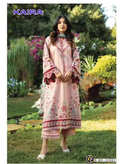 Keval Fab Kaira Vol 25 Lawn Cotton Karachi Salwar Suit Dress Catalog - Image 4