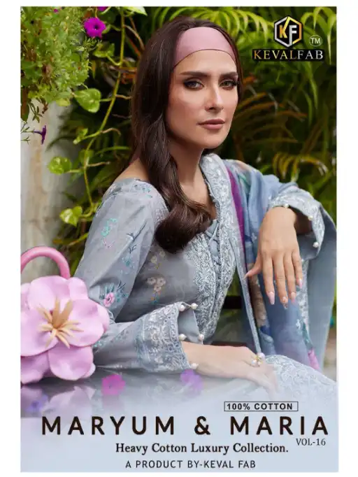 Keval Fab Maryun & Maria Vol16 Heavy Cotton Print Salwar Suit Collection