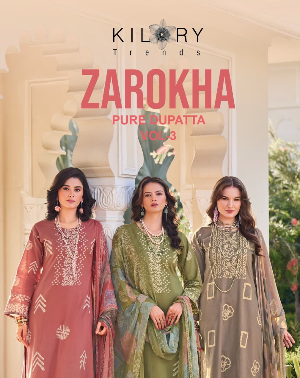Kilory Trends Zarokha 3 Lawn Embroidered Cotton Suit Dupatta Embroidered Collection