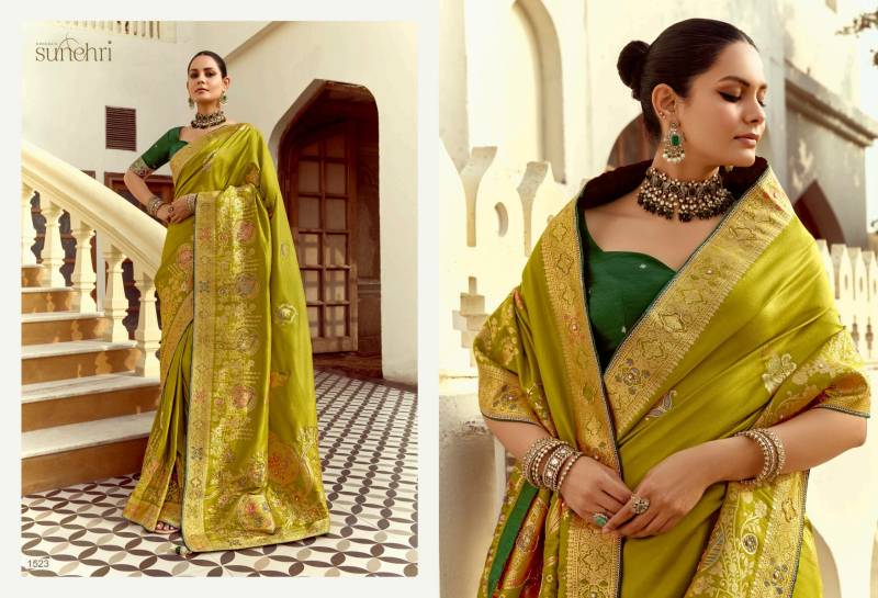Kimora Sunehri Alankar Designer Wedding Wear Sarees Wholesale Collection — Wholesale, Kimora wholesale from Surat - Gallery Image 9