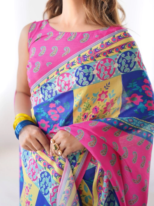 Laxminam Fancy Partywear Premium Soft Chinon Saree - Image 7