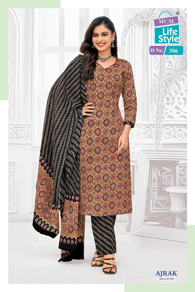 Mcm Ajrakh Vol 3 Cotton Printed Fancy Dress Material Collection