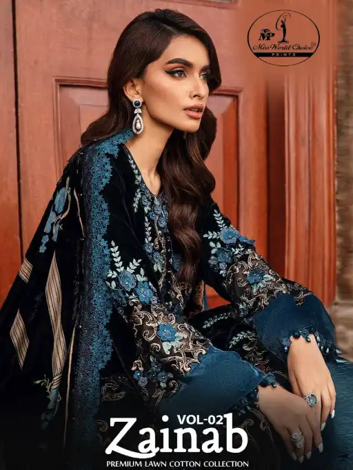 Miss World Zainab Vol 2 Karachi Cotton Dress Material Wholesale Collection