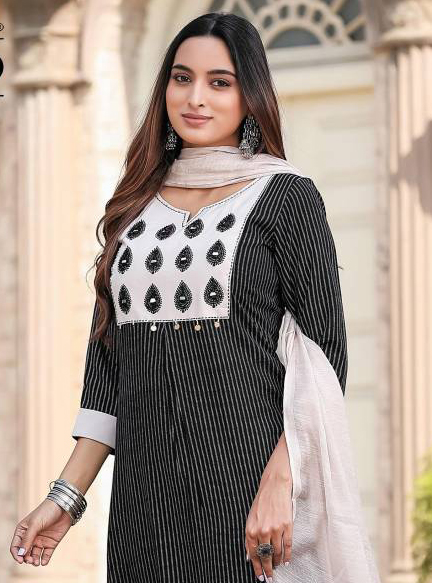 Mittoo Rashmika Rayon Printed Kurti Kota Weaving Dupatta Readymade Collection